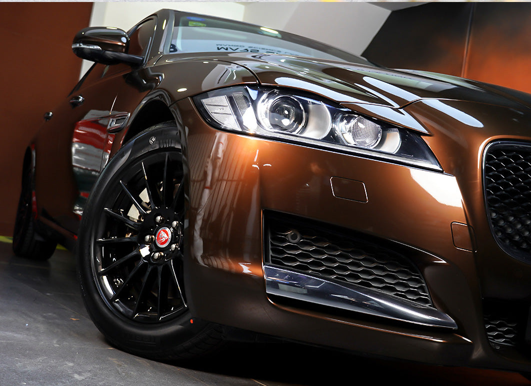 Mallcas™ Glossy Liquid Metallic Coffee Brown Vinyl Wrap (PET Liner)