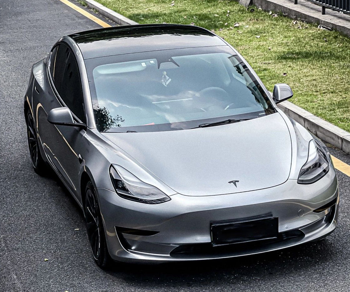 Mallcas™ Glossy Metallic GT Silver Vinyl Wrap (PET Liner)