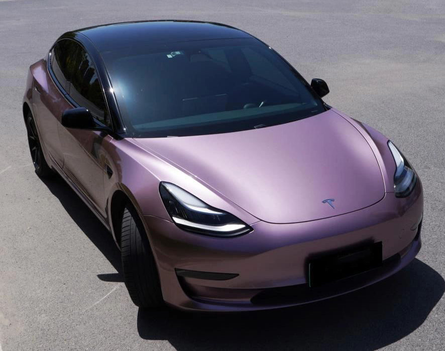 Mallcas™ Glossy Metallic Passion Pink Vinyl Wrap (PET Liner)