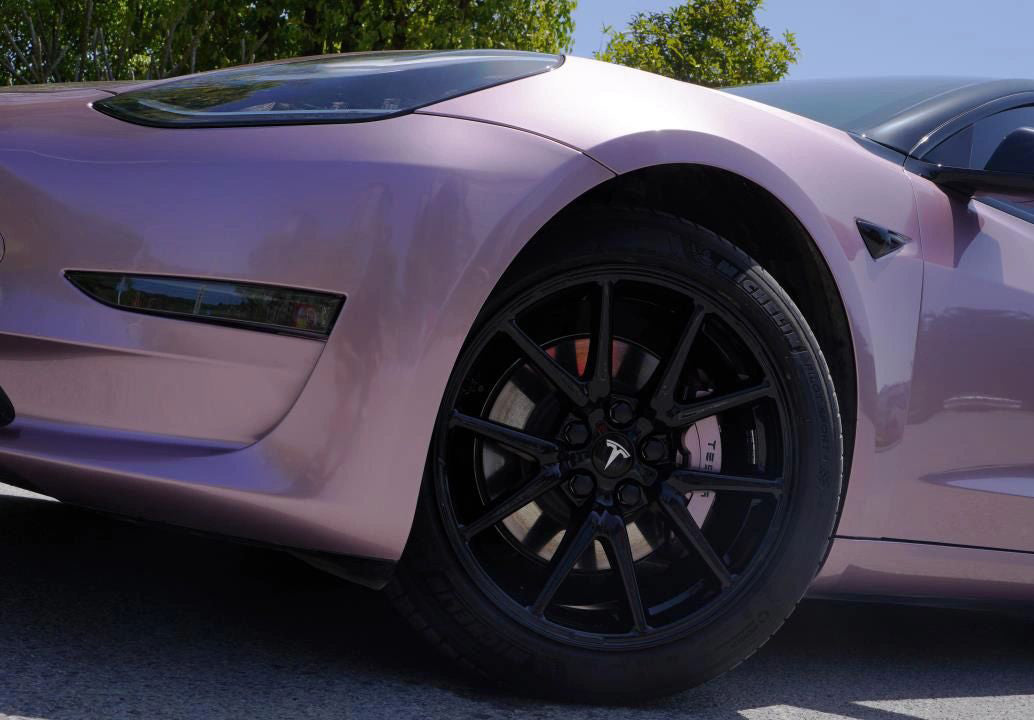 Mallcas™ Glossy Metallic Passion Pink Vinyl Wrap (PET Liner)