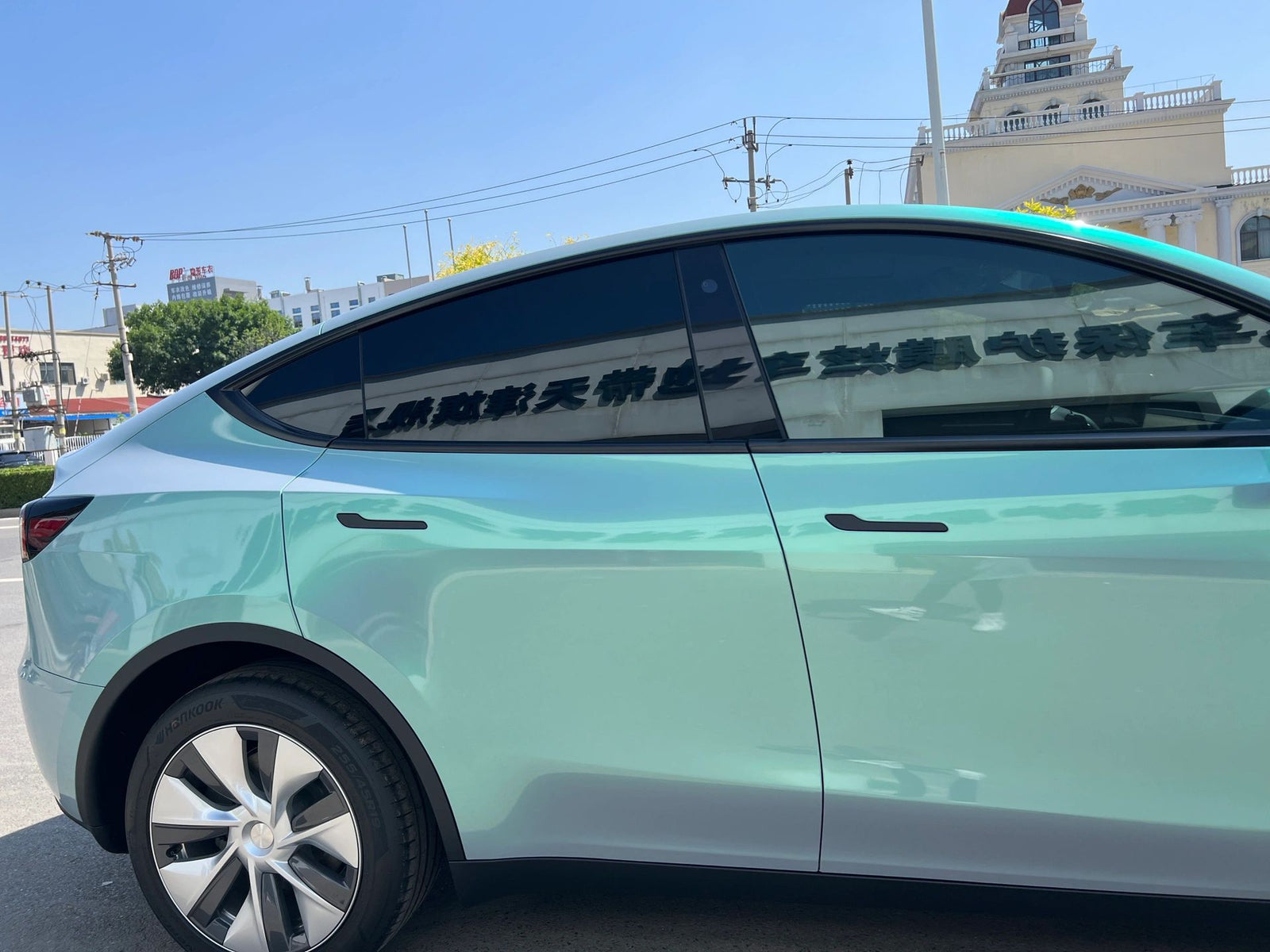 Mallcas™ Glossy Magic Gray Green Vinyl Wrap (PET Liner)