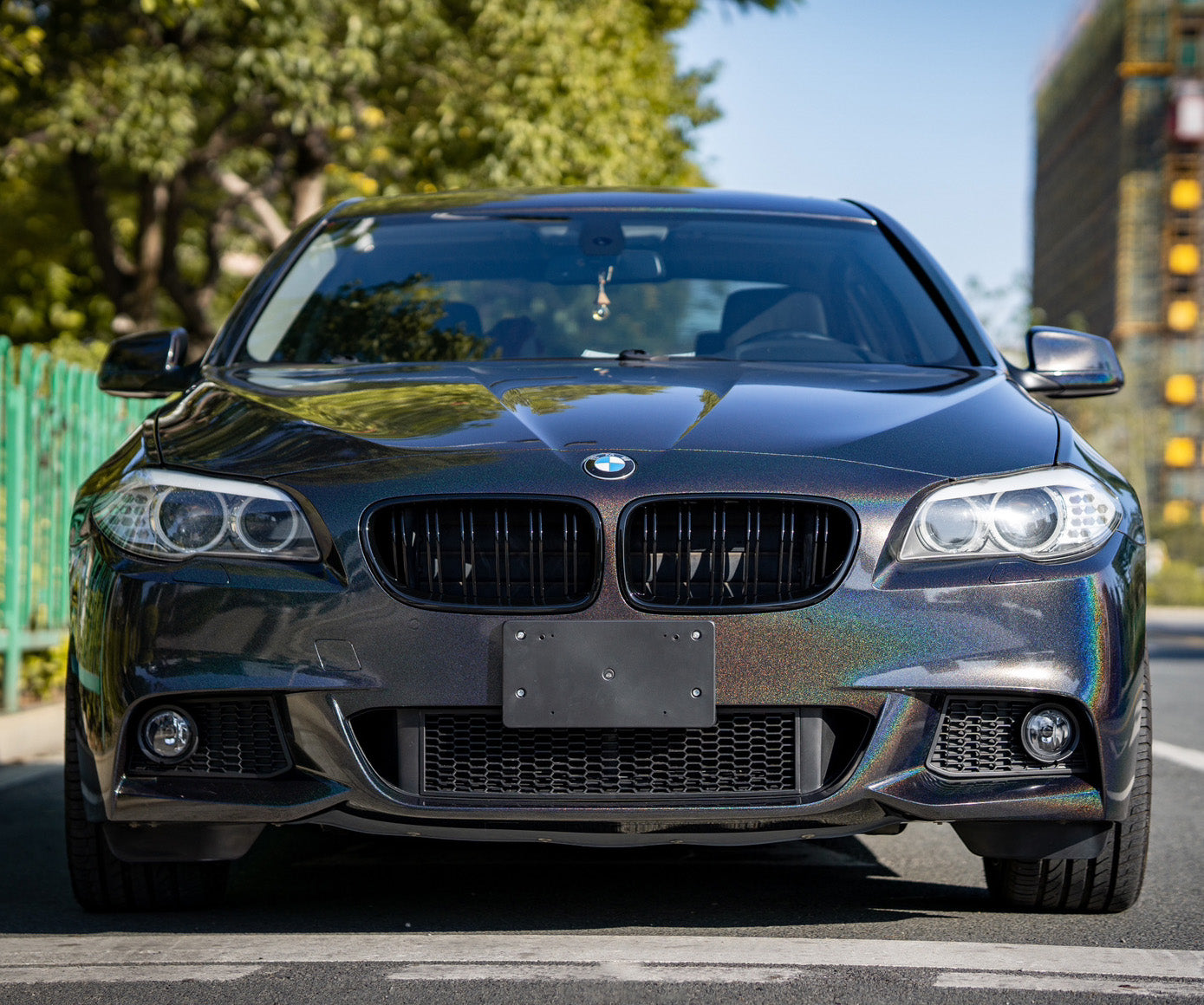 Mallcas™ Glossy Rainbow Metallic Laser Black Vinyl Wrap (PET Liner)