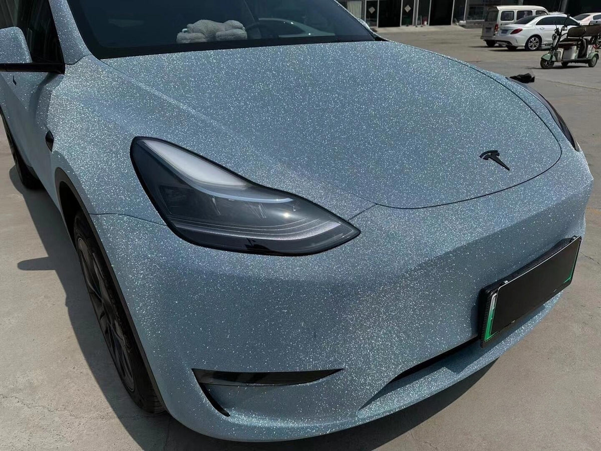 Mallcas™  Super Matte Diamonds Blue Vinyl Wrap (PET Liner)
