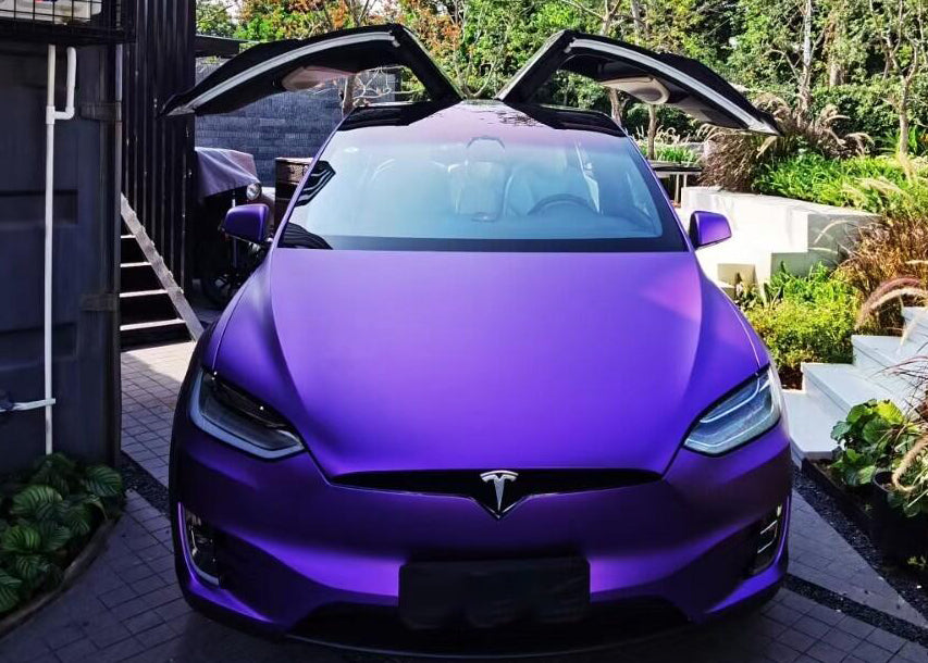 Mallcas™ Matte Chrome Purple Vinyl Wrap (PET Liner)