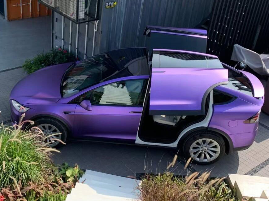 Mallcas™ Matte Chrome Purple Vinyl Wrap (PET Liner)