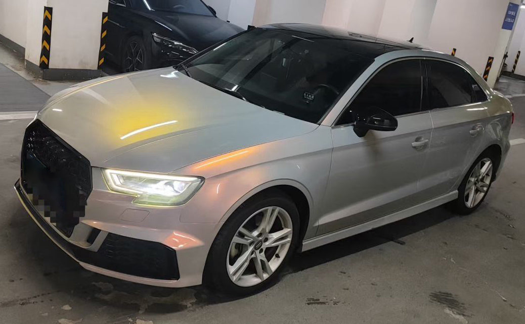 Mallcas™ Gloss Technology Gray Orange Vinyl Wrap (PET Liner)
