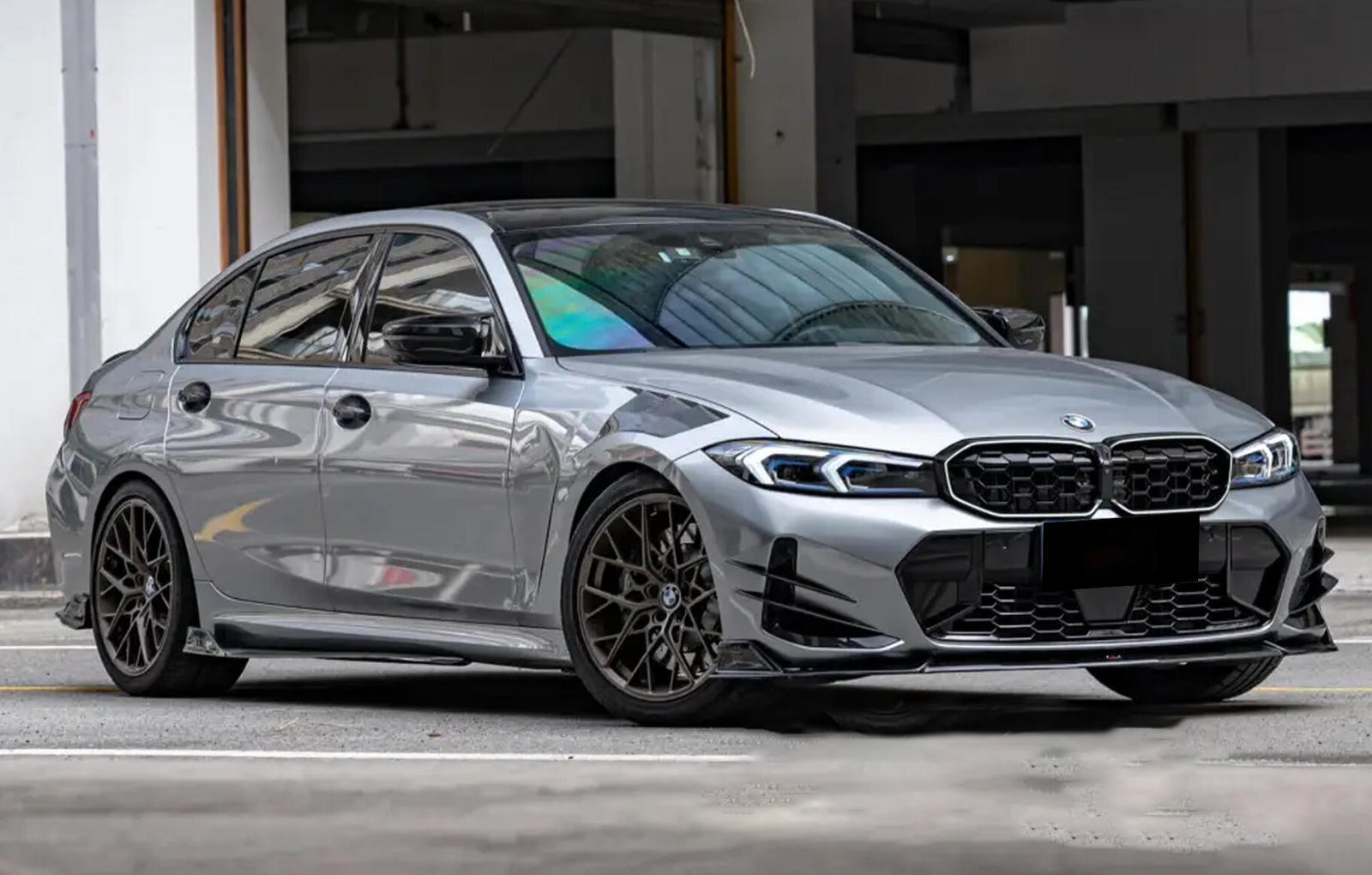 Mallcas™ Glossy Metallic Skyscraper Grey Vinyl Wrap (PET Liner)