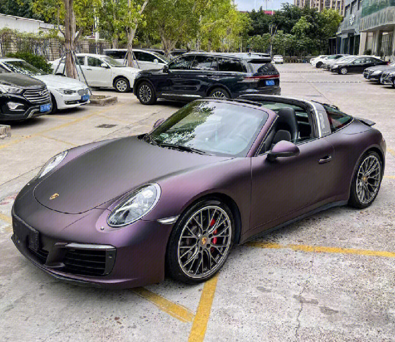 Mallcas™ Matte Black Purple Vinyl Wrap (PET Liner)