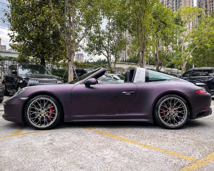 Mallcas™ Matte Black Purple Vinyl Wrap (PET Liner)