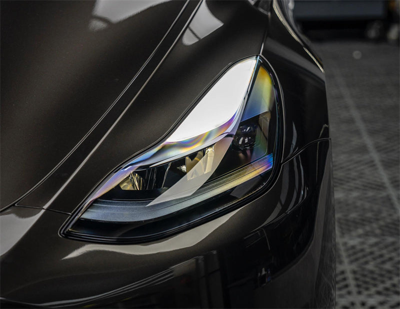 Mallcas™ Glossy Liquid Metallic Black Vinyl Wrap (PET Liner)