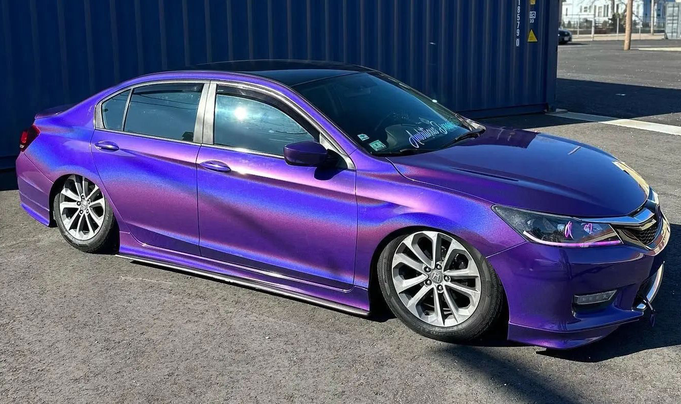 Mallcas™ Ultra Gloss Laser Flip Purple Vinyl Wrap (PET Liner)