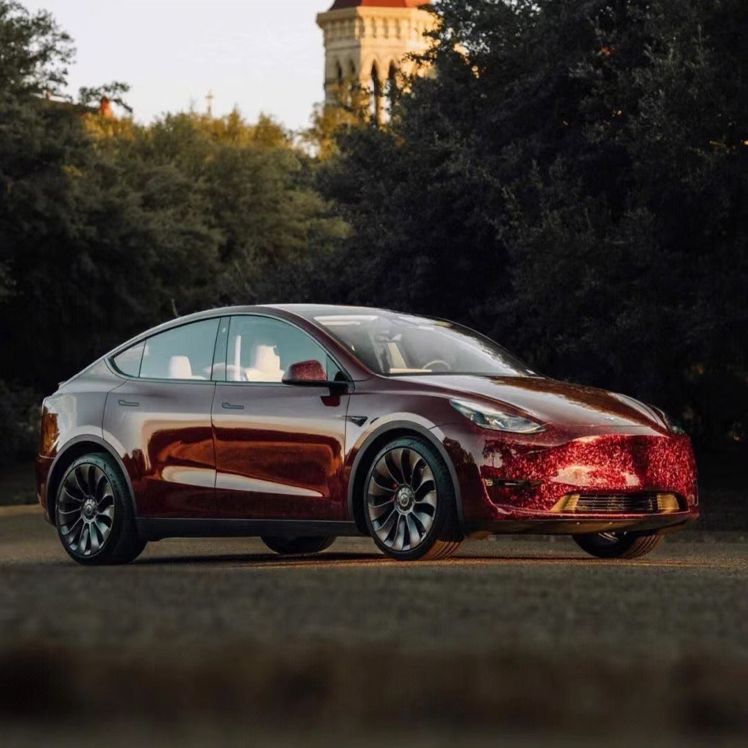 Mallcas™ Glossy Forging Carbon Red Vinyl Wrap (PET Liner)