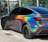 Mallcas™ Glossy Rainbow Laser Grey Vinyl Wrap (PET Liner)