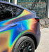 Mallcas™ Glossy Rainbow Laser Grey Vinyl Wrap (PET Liner)