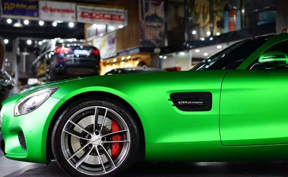 Mallcas™ Matte Chrome Green Vinyl Wrap (PET Liner)