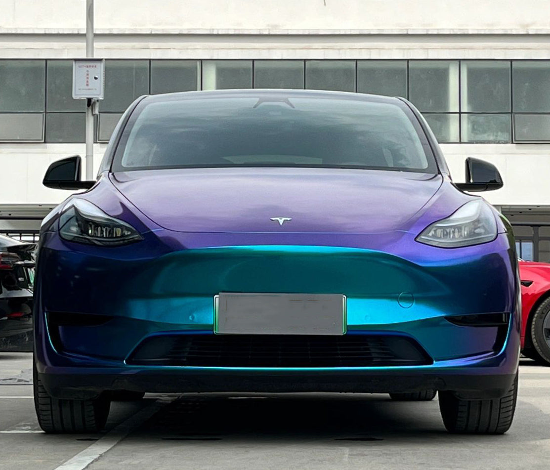 Mallcas™ Glossy Diamond Purple Blue Vinyl Wrap (PET Liner)