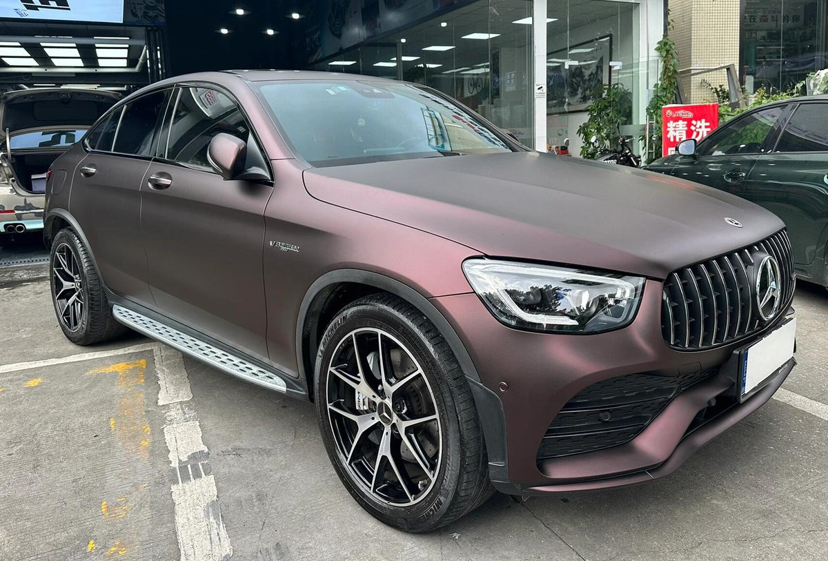 Mallcas™ Matte Metallic Black Red Vinyl Wrap (PET Liner)
