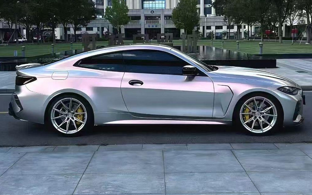 Mallcas™ Gloss Technology Silver Pink Vinyl Wrap (PET Liner)