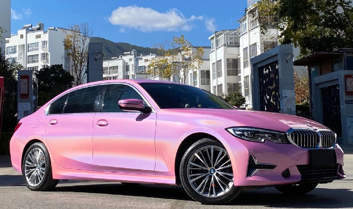 Mallcas™ Glossy Laser Pink Vinyl Wrap