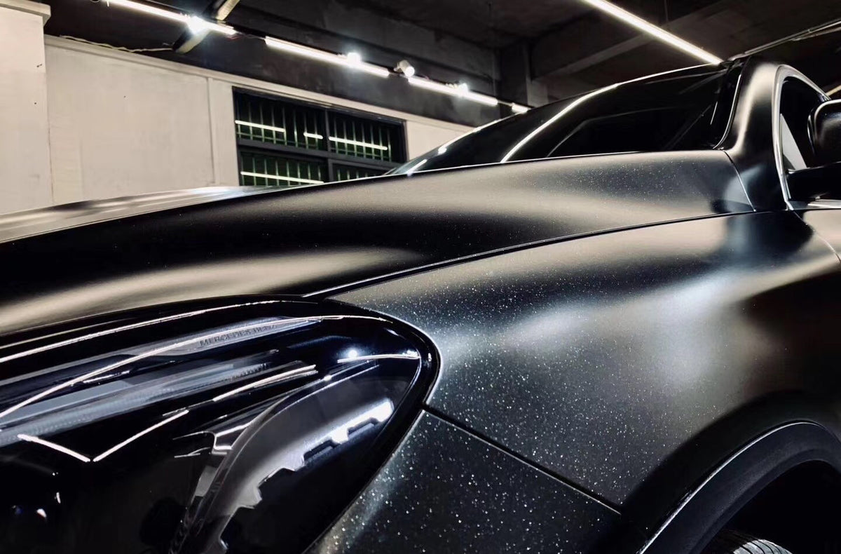 Mallcas™ Matte Metallic Havana Black Vinyl Wrap (PET Liner)