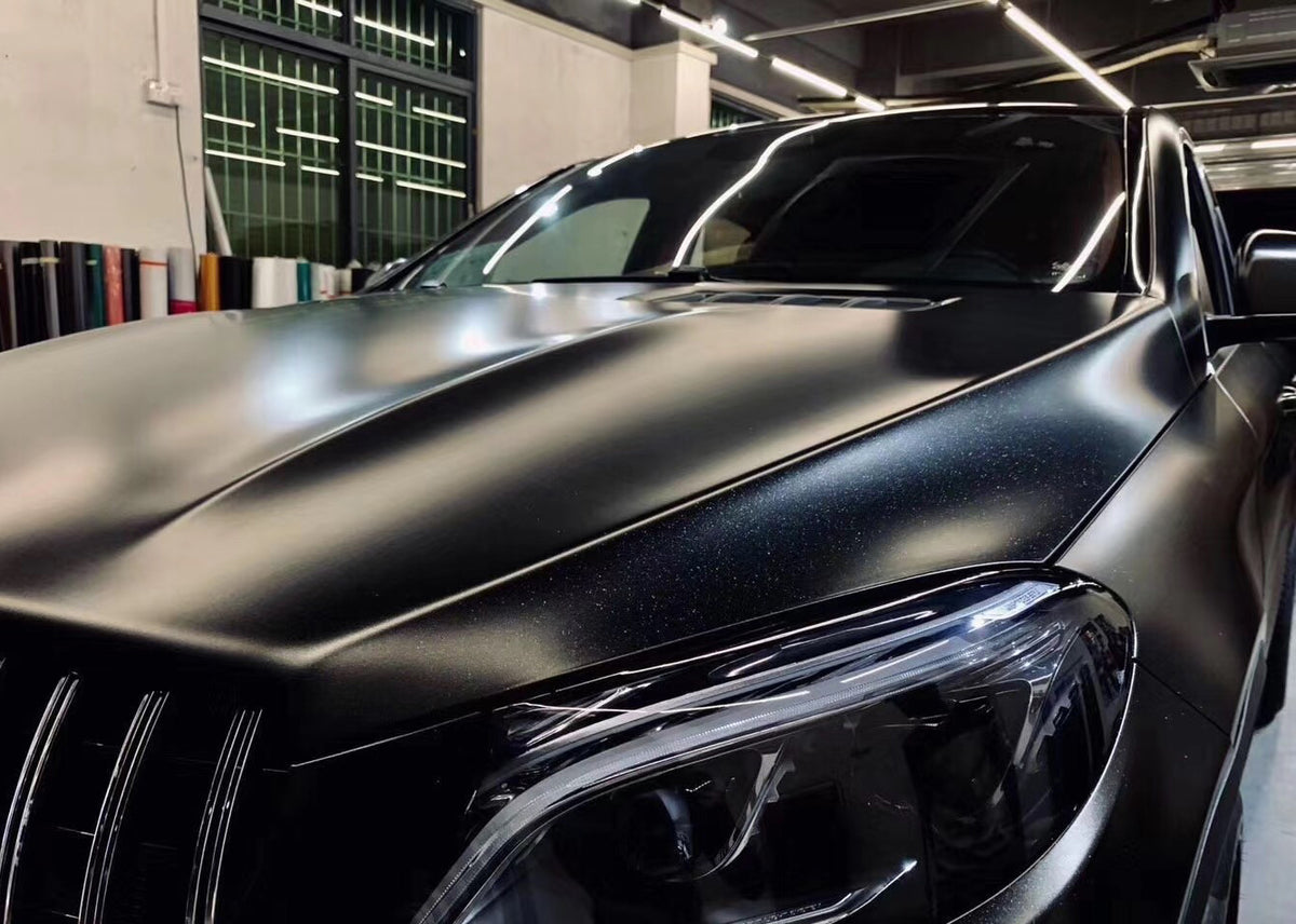 Mallcas™ Matte Metallic Havana Black Vinyl Wrap (PET Liner)