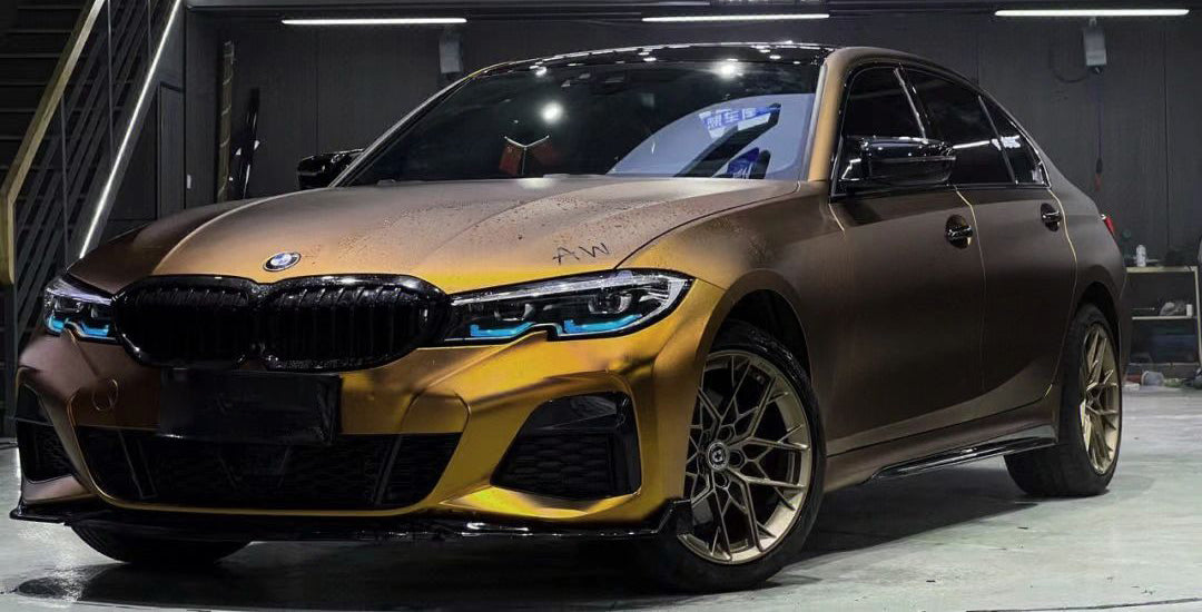 Mallcas™ Satin Chrome Midnight Gold Vinyl Wrap (PET Liner)
