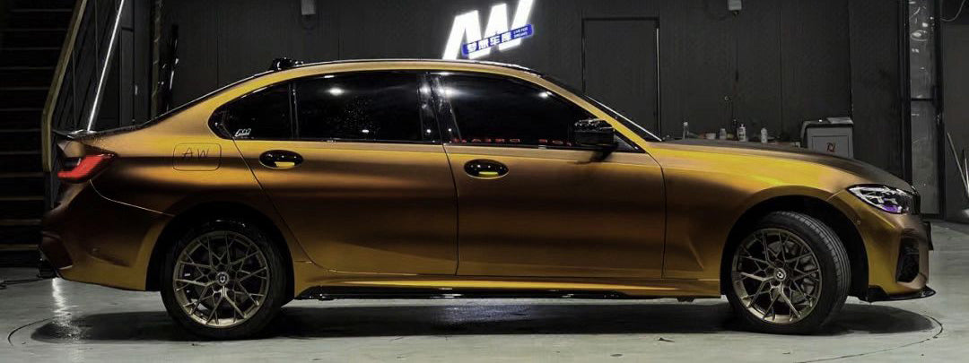 Mallcas™ Satin Chrome Midnight Gold Vinyl Wrap (PET Liner)