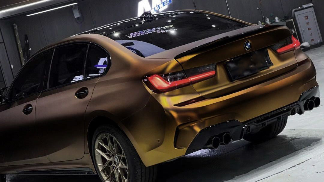 Mallcas™ Satin Chrome Midnight Gold Vinyl Wrap (PET Liner)