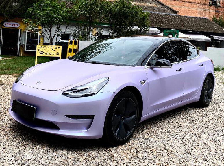 Mallcas™ Matte Twin Silver Purple Vinyl Wrap (PET Liner)