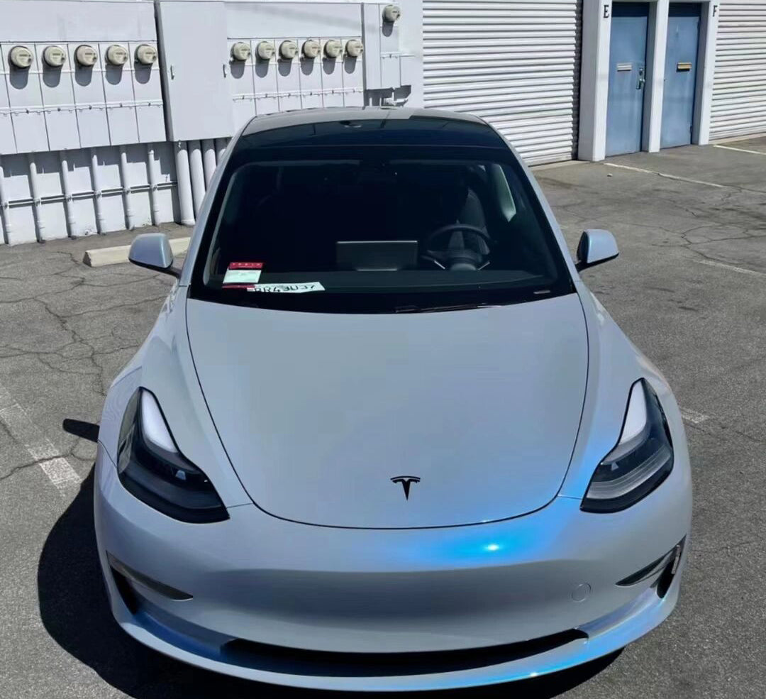 Mallcas™ Glossy Candy Metallic Dark Gray Blue Vinyl Wrap (PET Liner)