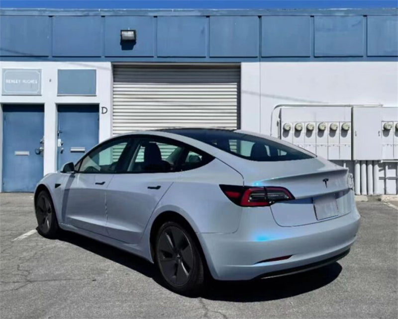 Mallcas™ Glossy Candy Metallic Dark Gray Blue Vinyl Wrap (PET Liner)