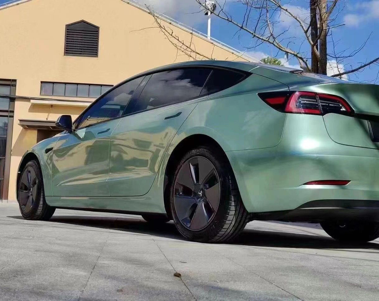 Mallcas™ Glossy Metallic Matcha Green Vinyl Wrap