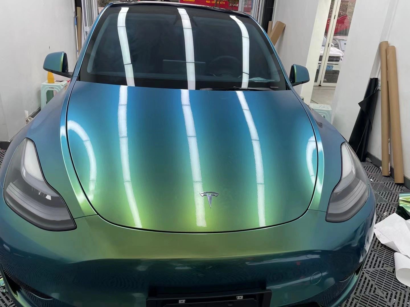 Mallcas™ Glossy Chameleon Jungle Green Vinyl Wrap