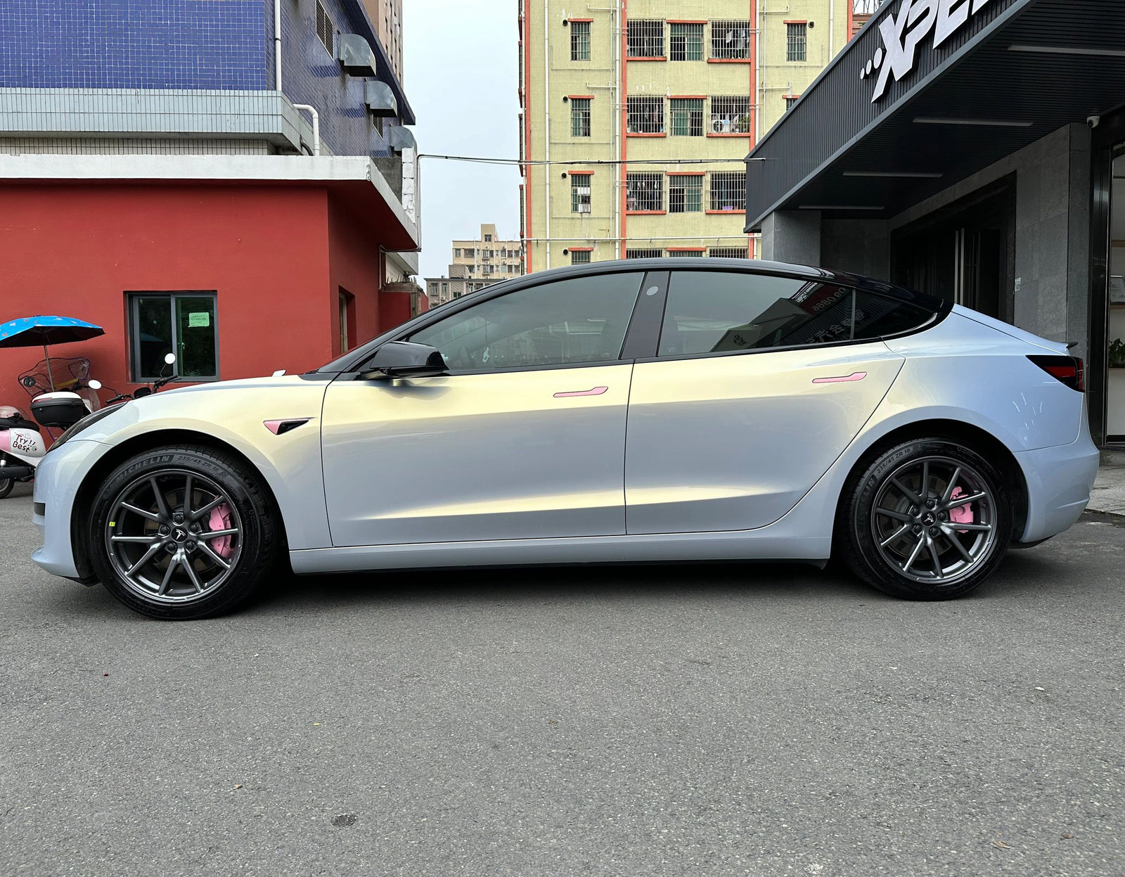 Mallcas™ Glossy Dreamy Gold Blue Vinyl Wrap