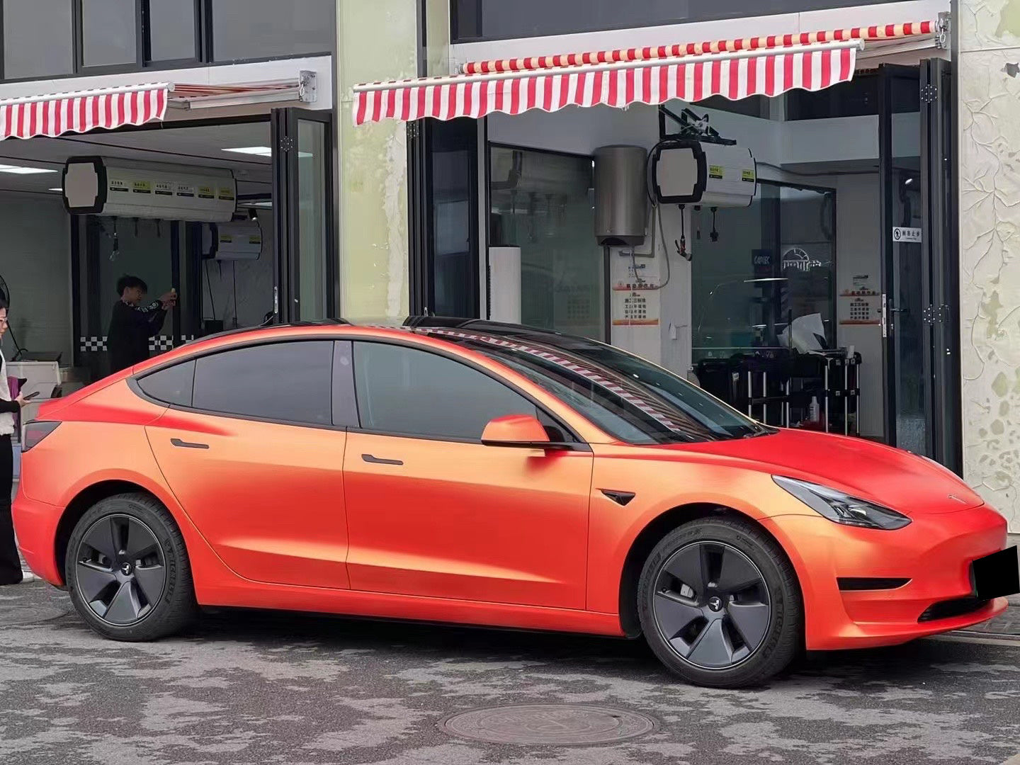 Mallcas™ Matte Diamond Gold Orange Vinyl Wrap