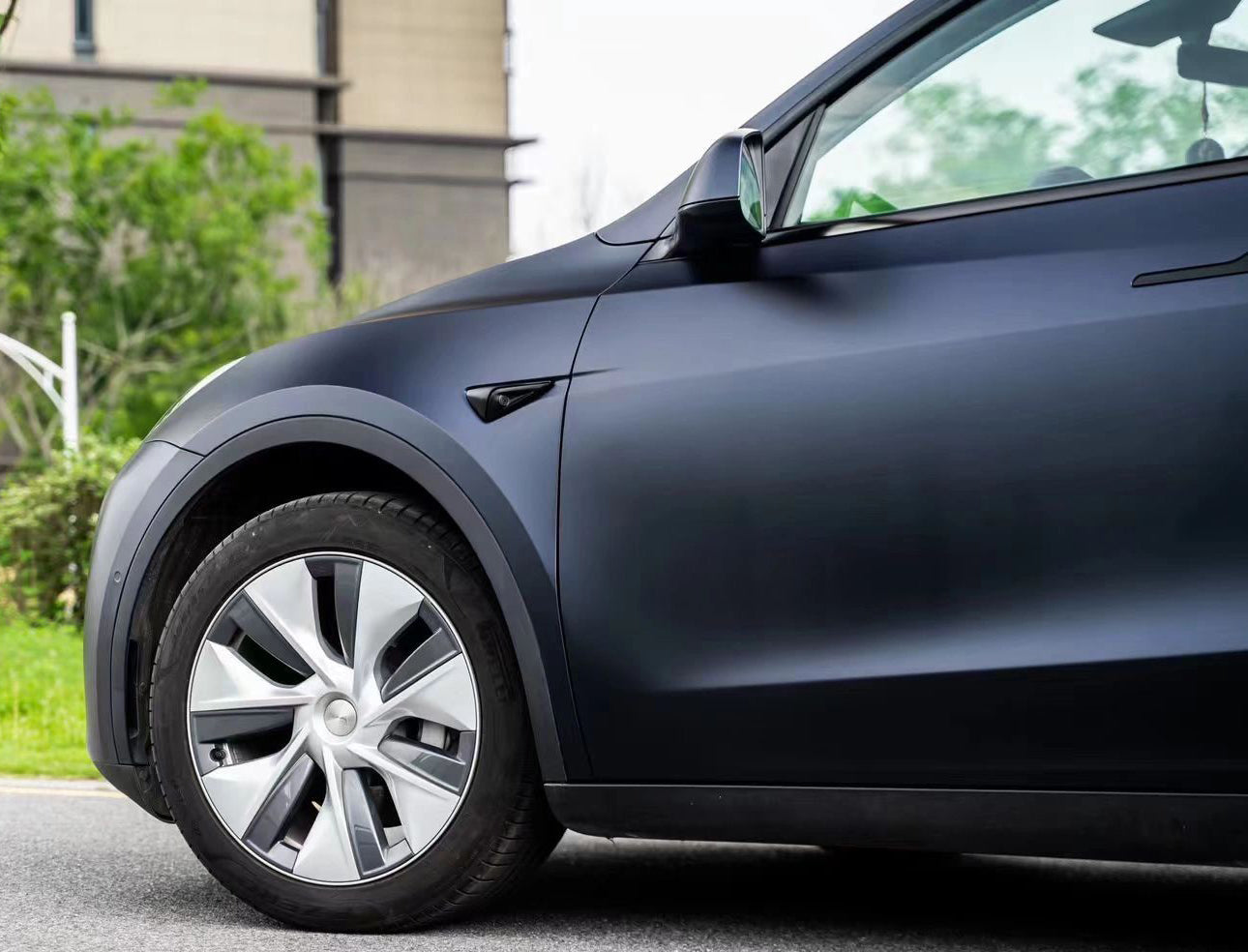 Mallcas™ Super Matte Black Blue Vinyl Wrap (PET Liner)