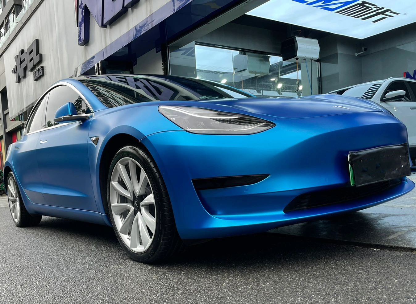 Mallcas™ Matte Pure Metal Sea Blue Vinyl Wrap (PET Liner)