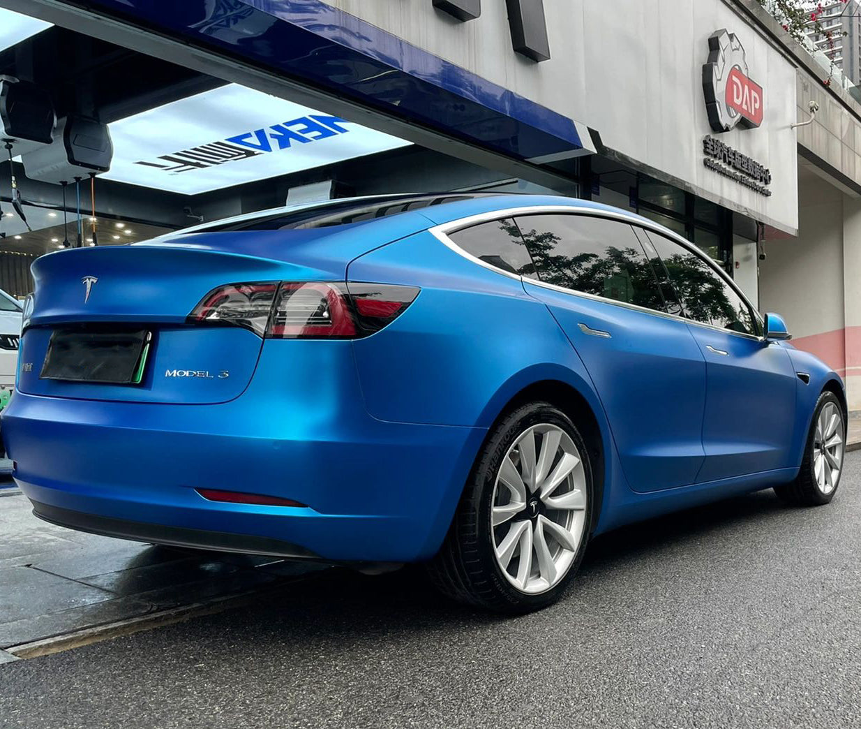Mallcas™ Matte Pure Metal Sea Blue Vinyl Wrap (PET Liner)