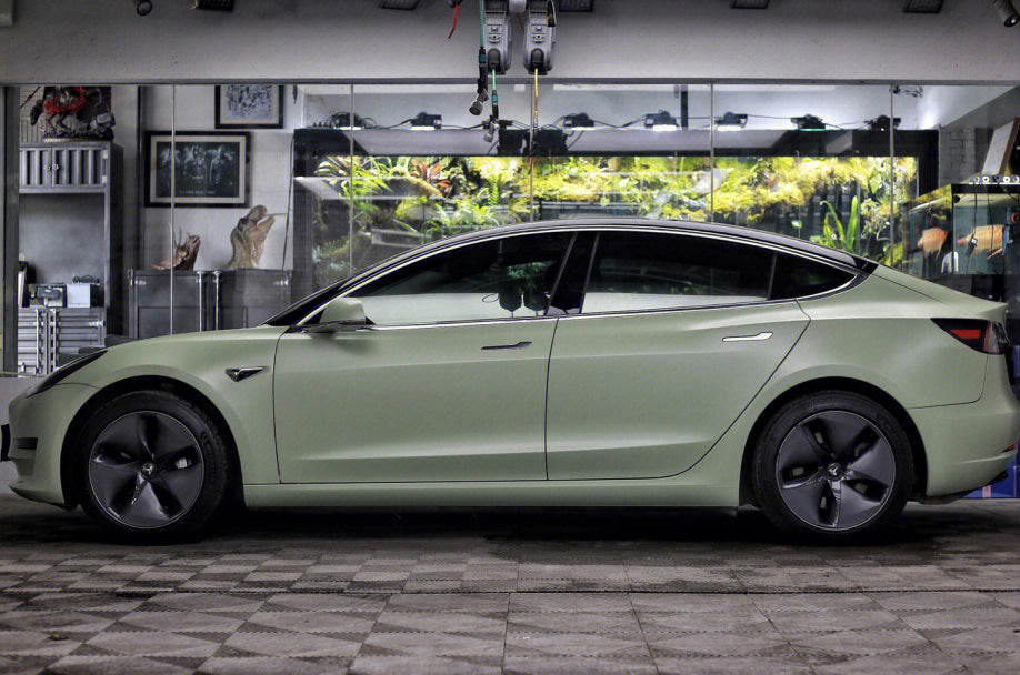 Mallcas™ Satin Khaki Grey Vinyl Wrap