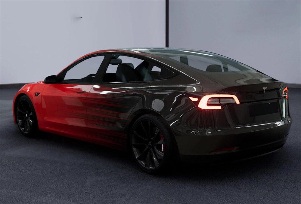 Mallcas™ Black to Red Custom Printed Vinyl Wrap