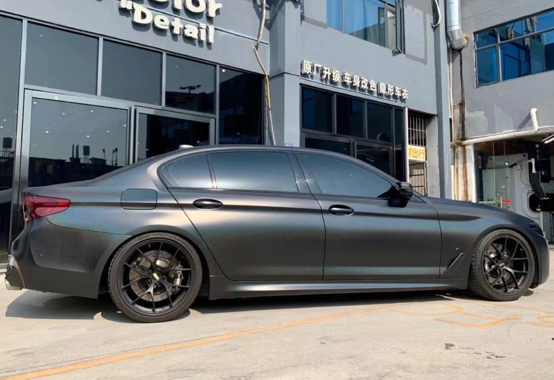 Mallcas™ Matte Laser Flip Black Vinyl Wrap (PET Liner)