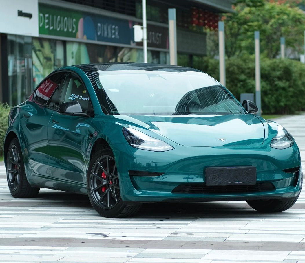 Mallcas™ Glossy Hell Green Vinyl Wrap (PET Liner)