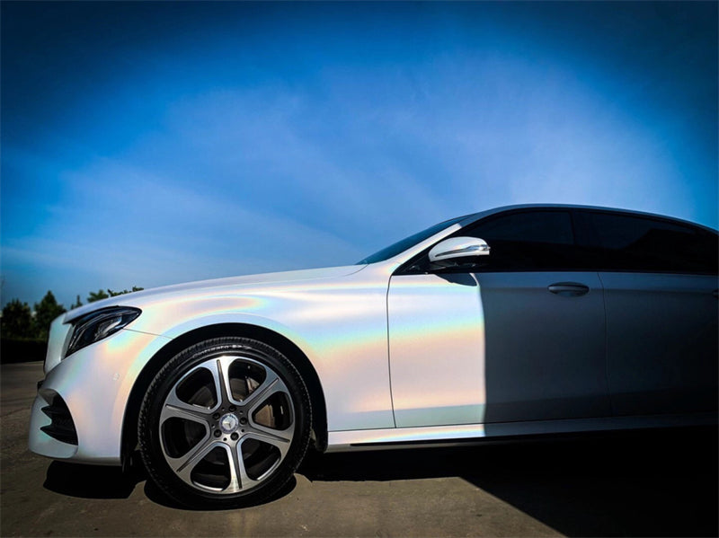 Mallcas™ Matte Laser Flip White Vinyl Wrap (PET Liner)