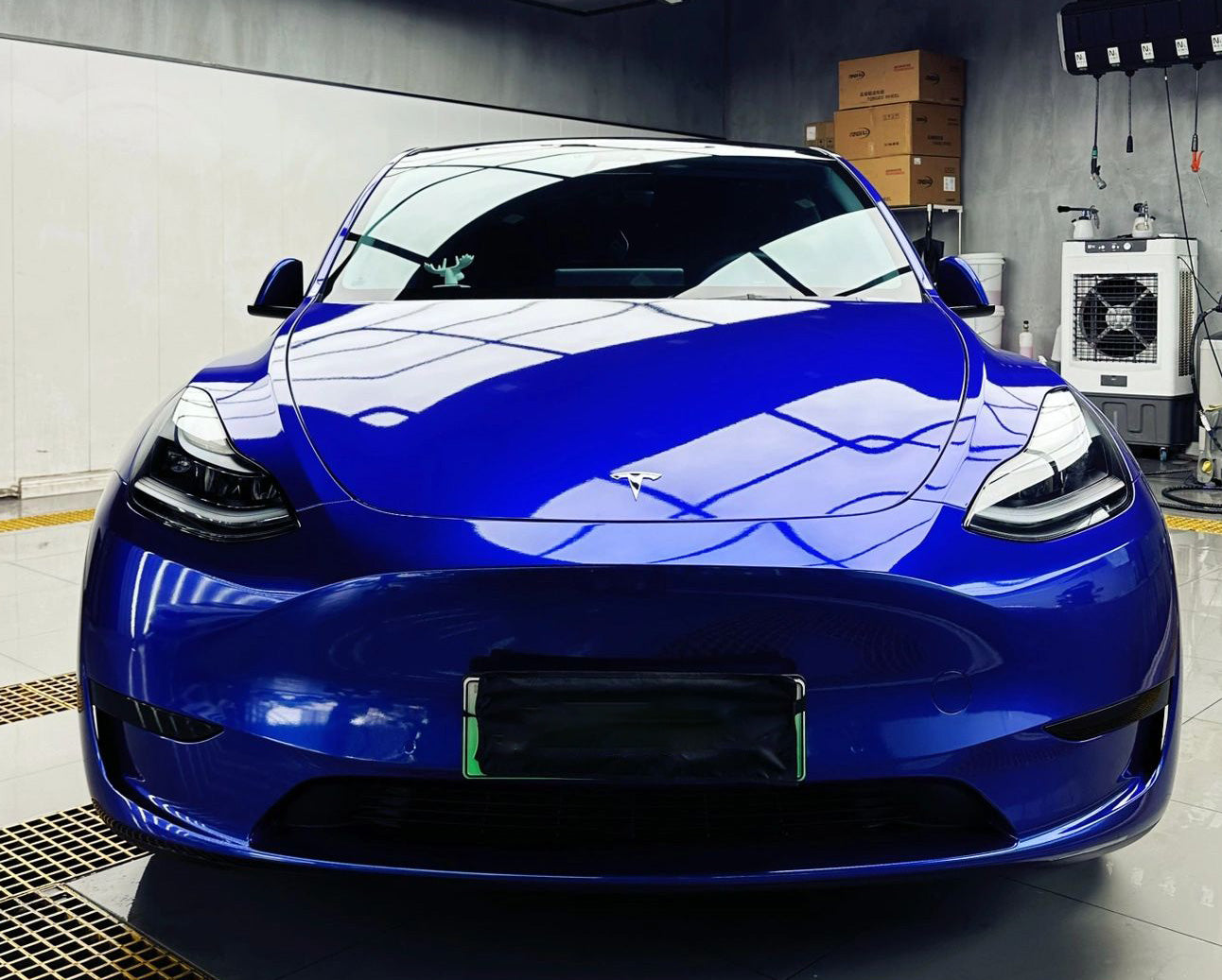 Mallcas™ Glossy Liquid Metallic Ocean Blue Vinyl Wrap (PET Liner)