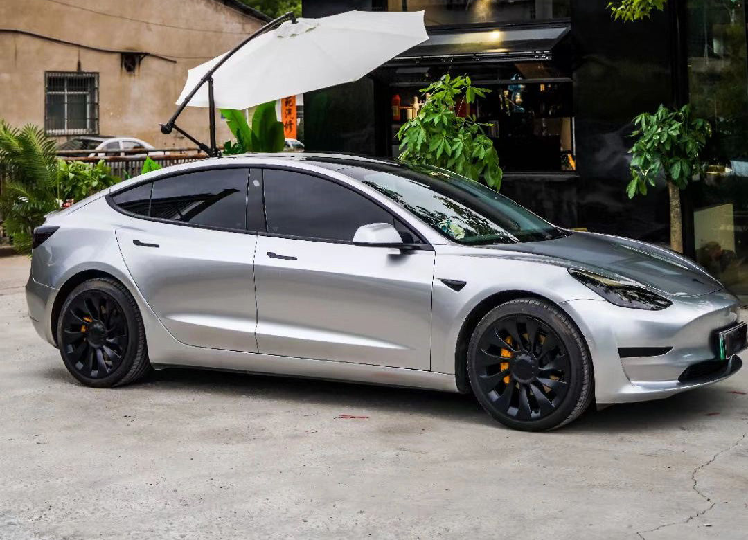 Mallcas™ Glossy Liquid Star Silver Vinyl Wrap (PET Liner)