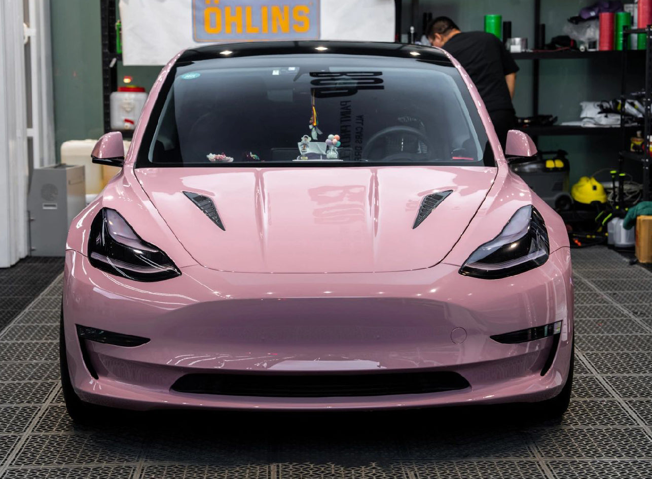 Mallcas™ Glossy Wulong Milk Pink Vinyl Wrap (PET Liner)