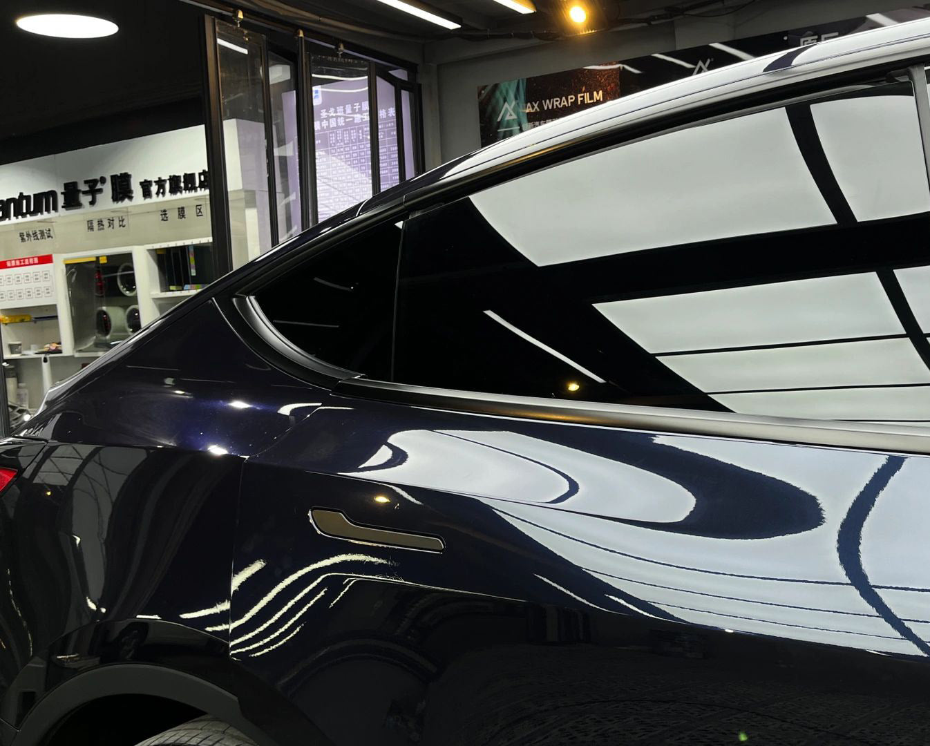 Mallcas™ Glossy Metallic Spar Blue Black Vinyl Wrap