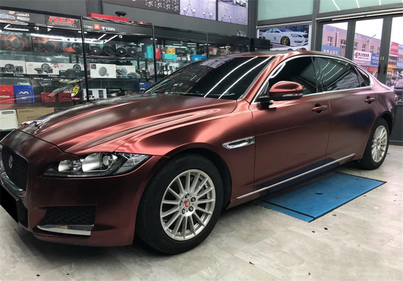 Mallcas™ Matte Pure Metal Claret Red Vinyl Wrap (PET Liner)