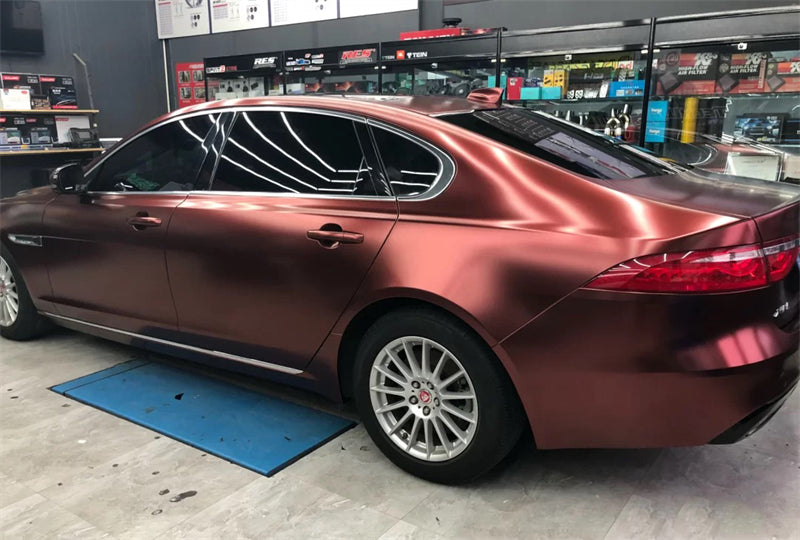 Mallcas™ Matte Pure Metal Claret Red Vinyl Wrap (PET Liner)