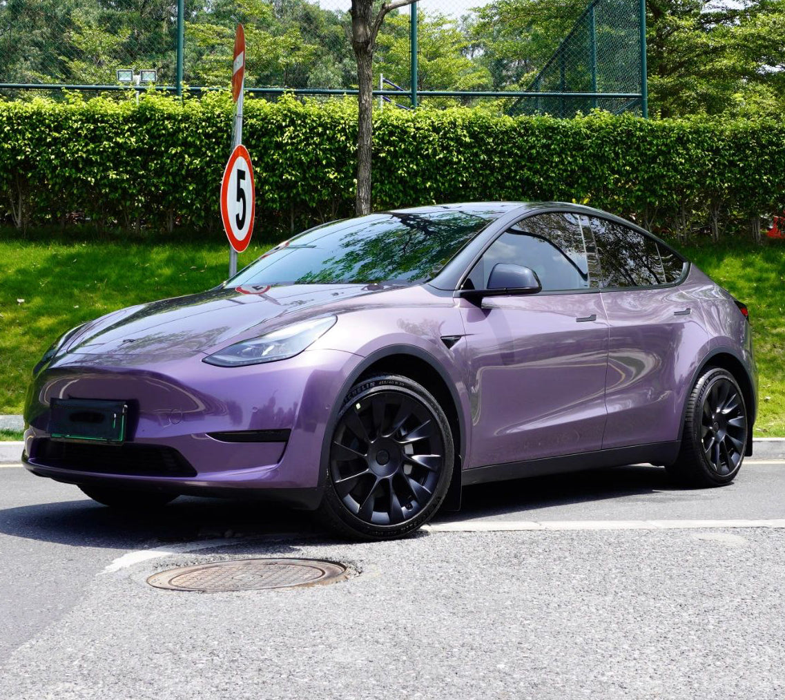 Mallcas™ Glossy Metallic Violet Grey Vinyl Wrap